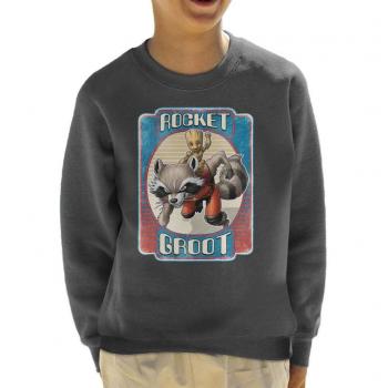 Rocket & Groot Galactic Tee for Kids (Charcoal)