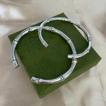 Unisex Retro Brass Bamboo Bangle