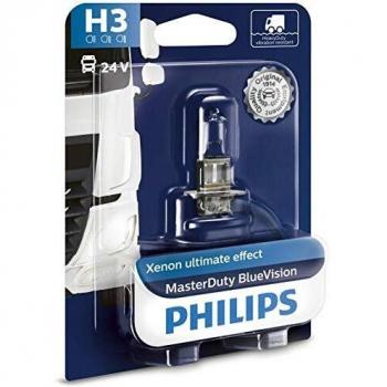 Philips 13336MDBVB1 lampadina H3 MasterDuty BlueVision 24V per Iveco, MAN, Mercedes‑Benz, DAF, Irisbus e Scania