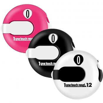 Scorekeeper de Golf Compacto 3 Piezas con Indicador de Puntos y Reset Contacto Rosa Negro Blanco