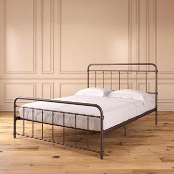 Dual‑Tone Brown Metal Bed – Dorel