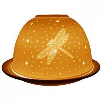 Luminous Dragonfly Candle Stand – Porcelain White, 13×12×8 cm