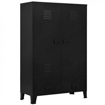 Garde-robe métal noir 90x40x140 cm