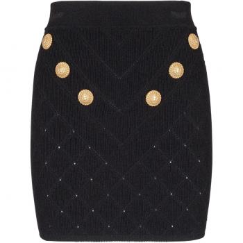 Woman's Black Skirt with Buttons by Balmain (Size 36)