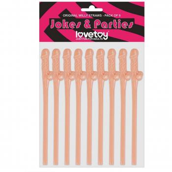 Pajitas de Pene Lovetoy Pack de 9