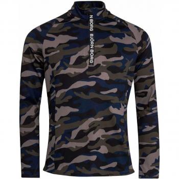 Björn Borg Forest Night Multi-Camo Half-Zip T-Shirt – XXL