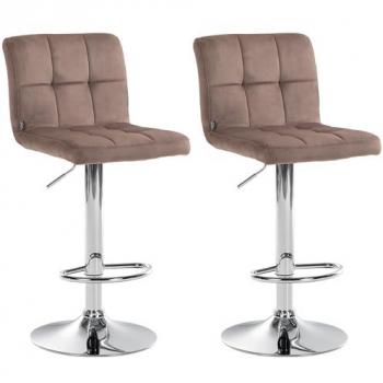 Bar Comfort Velluto Perù – 2 Sgabelli in Cromo Marrone