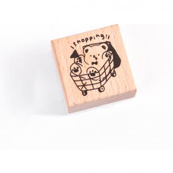Timbres en caoutchouc et bois ours mignon