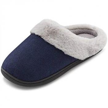 HomeIdeas Women's Memory Foam Anti-Slip House Slippers