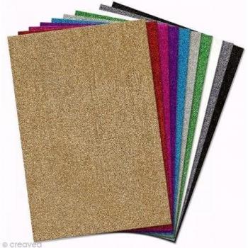 10 Feuilles de Mousse à Paillettes 20 x 30 cm