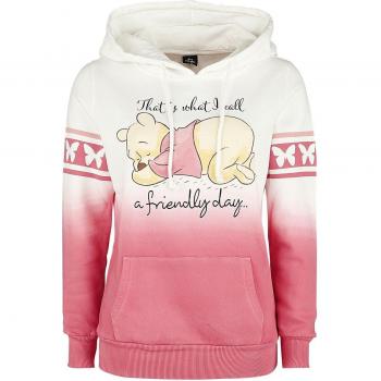 Winnie The Pooh Casual Hoodie “Friendly Day” – Talla XXL para Mujer, Color Blanco Rosado