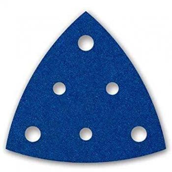 Blue carta abrasiva velcro, 82 mm, 6 fori, per levigatrici a delta (25 Pz.) G80