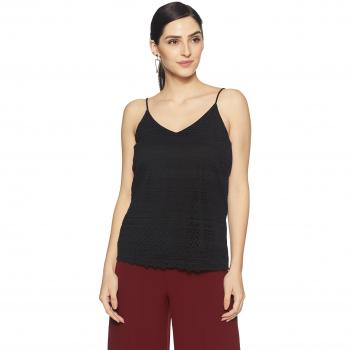 Vero Moda Damen Trägerkleid „Honey“ aus Baumwollmix – Schwarz, L