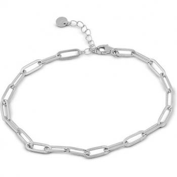 Luxenter Shier Pulsera Gris Plata 925 con Detalle Ródio