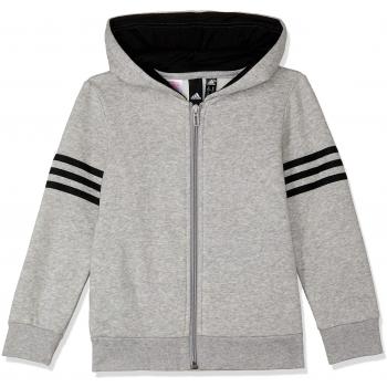 Sportlicher Kapuzen‑Sweatshirt adidas Junior – Grau/Schwarz, 140