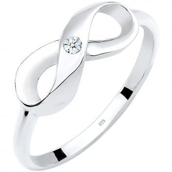 DIAMORE Ring für Damen mit Infinity-Motiv und Diamant 0.03 ct