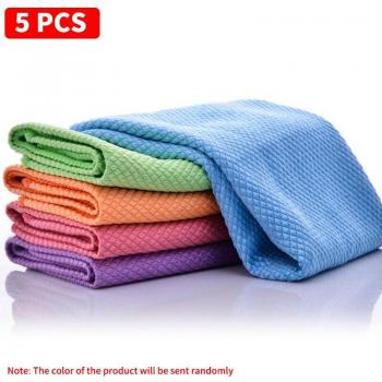 5Pcs Kitchen and Window Microfiber Cleaning Rags