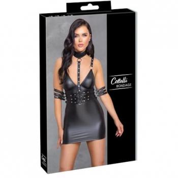 Cottelli Bondage Kleid im Mattlook mit abnehmbaren Fesselriemen und Halsband