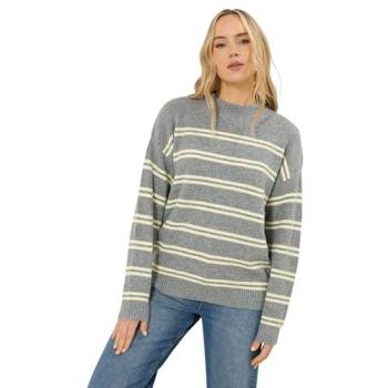 Grey Vertical Stripe Coat for Women
