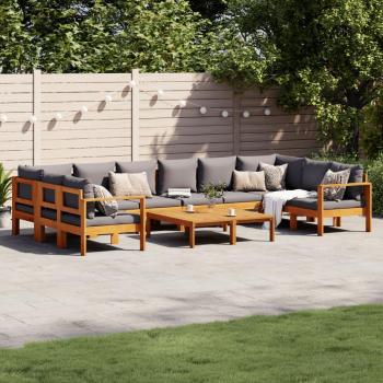 Ensemble Canapés d'Extérieur Acacia – 8 Coussins, Modulaire