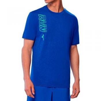 Camiseta Mizuno Core Run Azul de Manga Corta para Hombre