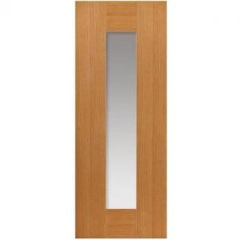 JB Kind Internal Oak Veneer Axis Oak Fully Finished Clear Glass Door 1981mm x 686mm x 35mm