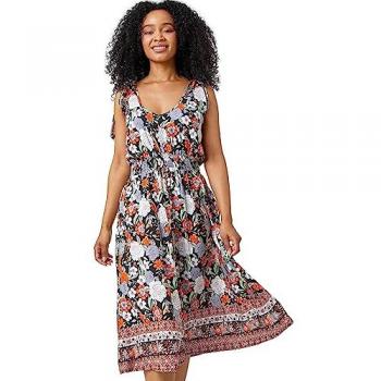 Petite Floral Tie Detail Midi Dress