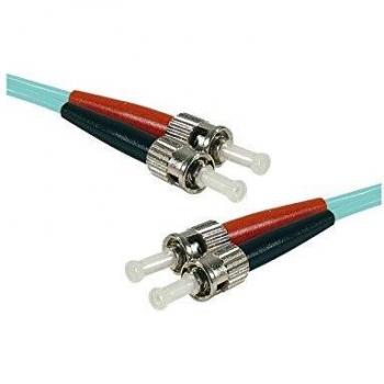 Fibre Optique 30 m OM4 50/125 ST/ST Duplex Cordon Aqua