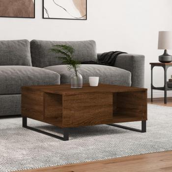 Coffee Table in Brown Oak, Engineered Wood, 80 x 80 x 36.5 cm, vidaXL