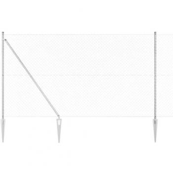 Eslabones de Cadena con Postes Plateados – Vidaxl 1,6 x 10 m