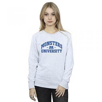 Universidad Monster Glam: Sudadera Gris para Mujeres con Logo Disney