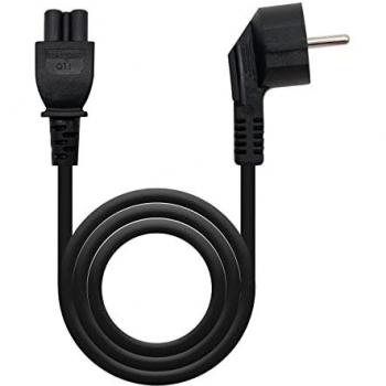 Nanocable Cable de Alimentación Trébol CEE7 acodado M-C5/H Negro 3 m