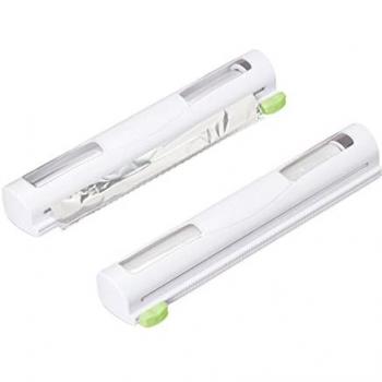 Dispenser Porta Rotoli per Pellicola e Alluminio, Set di 2, 5x37x8 cm, Bianco
