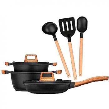 Batterie de Cuisine à Induction 6 Pièces en Fonte d'Aluminium Antiadhésive Smile MGK-23 Noir 26422