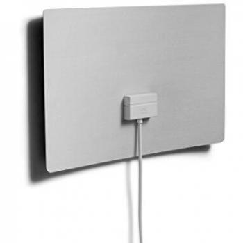 One for All Flachantenne DVB-T/DVB-T2 – Innenantenne mit 45 dB Verstärkung, Schwarz