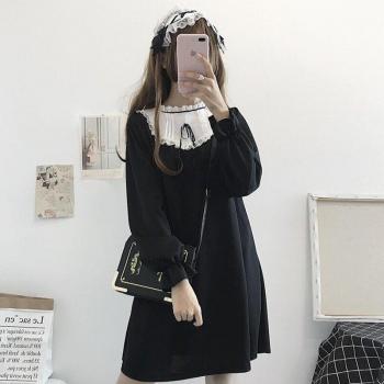 Negro Delicado Lolita Vintage Harajuku