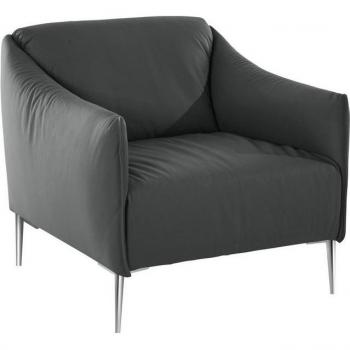 Cocktailsessel W.SCHILLIG “Sally” – Graphit‑Farbe, Z59‑Leder, 84×78×84 cm