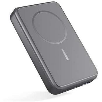 EPICO 10,000 mAh Portable Magnet‑Charged Power Bank – Grey Matte