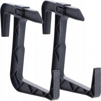Non‑Drilling Balcony Flower Box Stands – Graphite Set