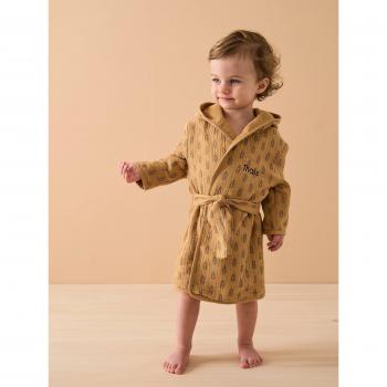 Albornoz de algodón para bebé personalizable ETHNIC ocre
