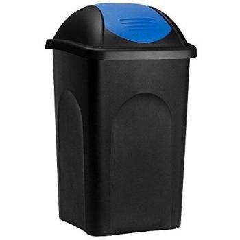 Poubelle en plastique 60 litres avec couvercle noir