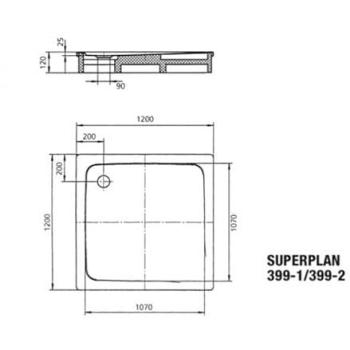 Kaldewei Duschwanne Superplan Classic 120x120cm