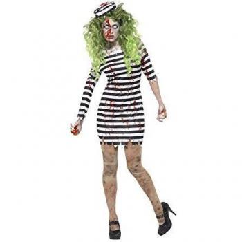 Smiffy's Disfraz de Zombi Presa, Vestido y Sombrero, Color Negro, Tamaño L-EU 44-46