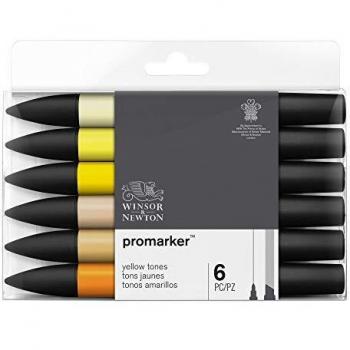 ProMarker Pen Set by Winsor & Newton, 6 Pack, Yellow Tones