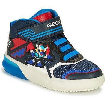 Geox J Grayjay Boy B Boys' High-Top Trainers in Navy and Light Blue