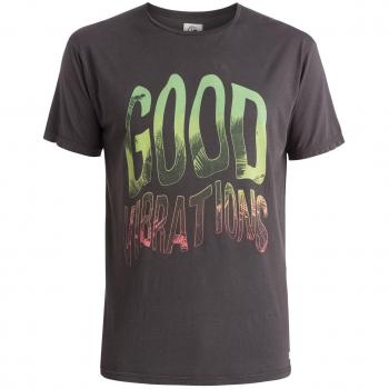 Homme T-Shirt Quiksilver Garment Dyed Good Vibrations Noir S