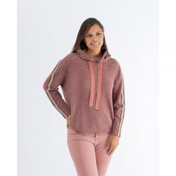 Sudadera de punto October con capucha y lurex en brazos