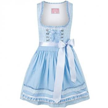 Stockerpoint Wiesnwuid Dirndl Kim für Damen, hellblau, Größe 30, 100% Baumwolle