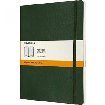 Moleskine Extra Large Ruled Notebook, Myrtle Green, Soft Cover