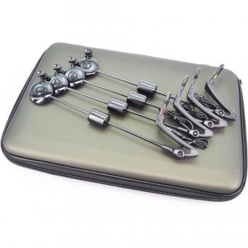 Swinger LED para pesca de carpa, 4 unidades en estuche con cremallera